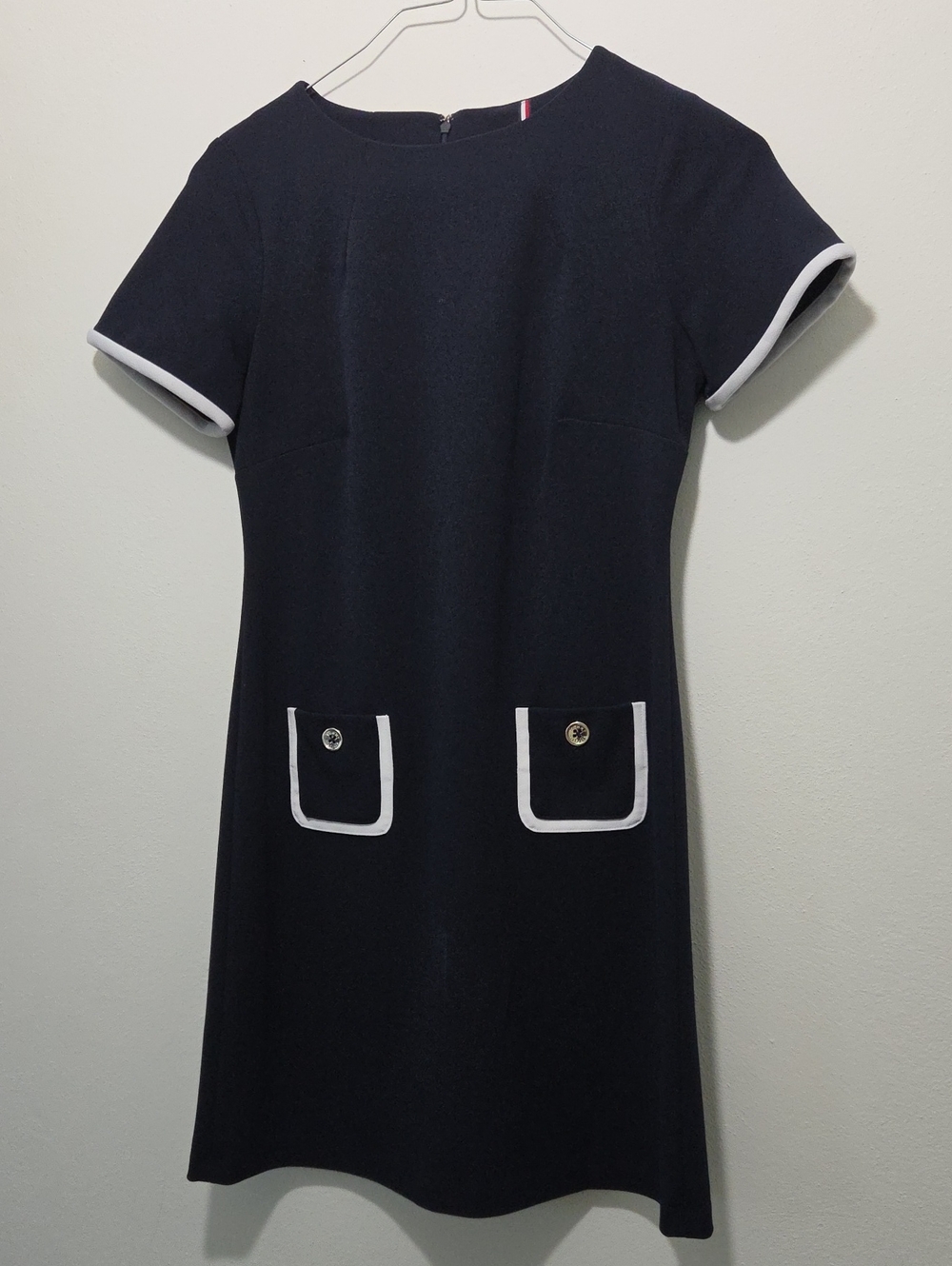 Tommy Hilfiger Navy Mini Dress with White Trim